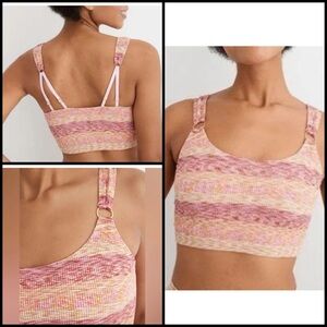 Aerie Ribbed Rings Multicolor Striped Women's Bralette NWT